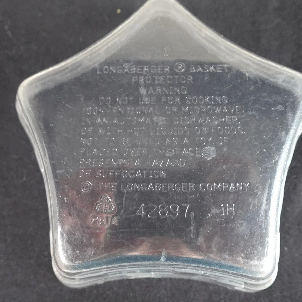 Longaberger 2001 Little Star Basket Protector 42897 Clear Plastic Insert Liner